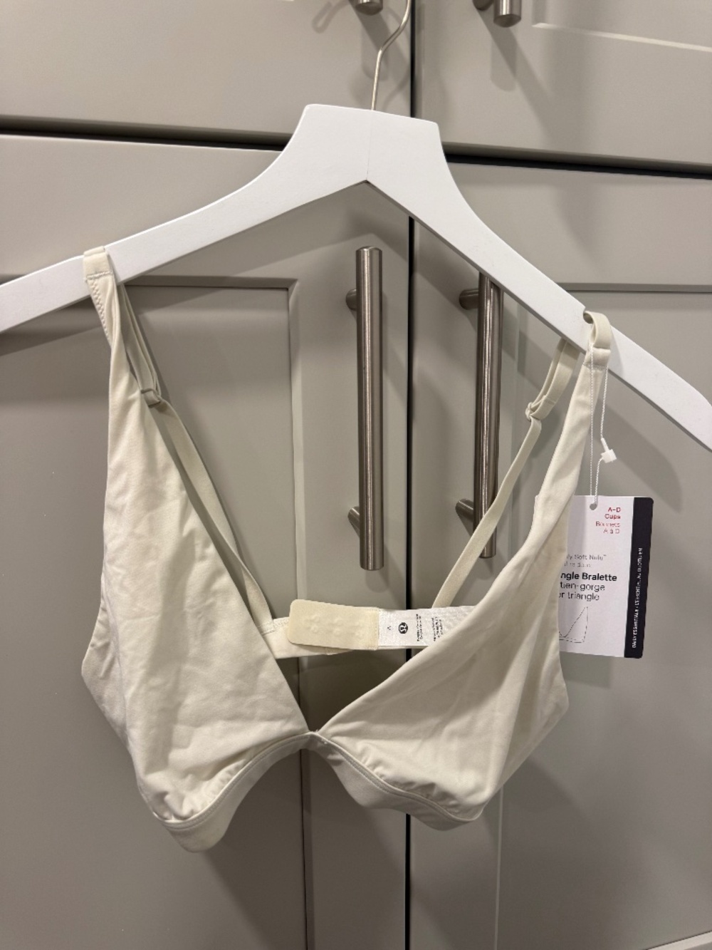 Nulu Triangle Bralette Bone Color, Size 6 NWT